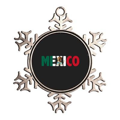 Mexico Mexican Flag Vintage Pride Metallic Star Ornament