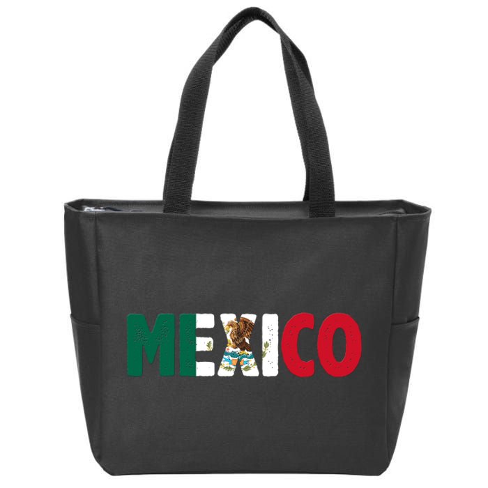 Mexico Mexican Flag Vintage Pride Zip Tote Bag