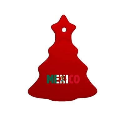 Mexico Mexican Flag Vintage Pride Ceramic Tree Ornament