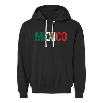 Mexico Mexican Flag Vintage Pride Garment-Dyed Fleece Hoodie