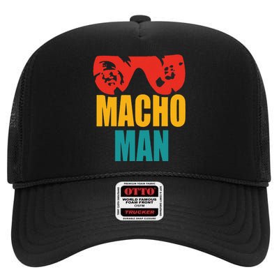 M.A.C.H.O Man Funny Vintage High Crown Mesh Back Trucker Hat