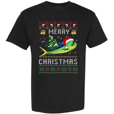 Mahi Mahi Fish Lover Xmas Tree Santa Mahi Mahi Christmas Garment-Dyed Heavyweight T-Shirt