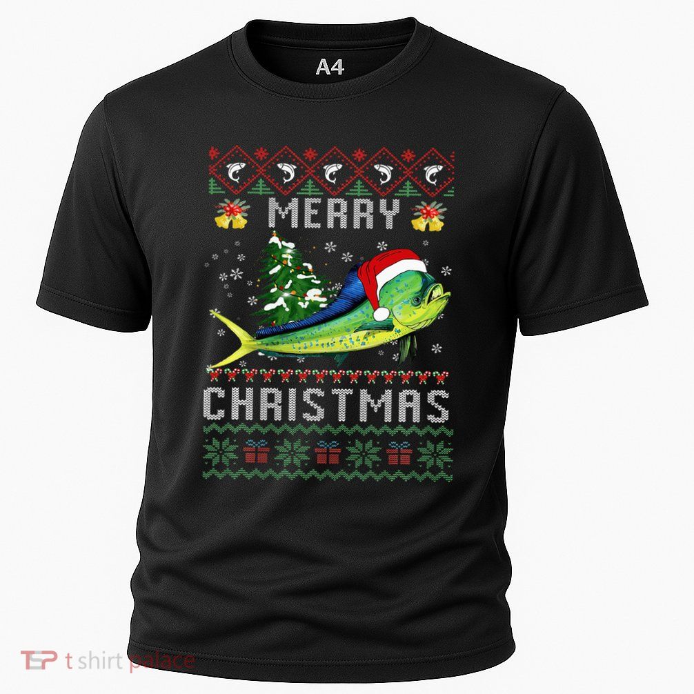 Mahi Mahi Fish Lover Xmas Tree Santa Mahi Mahi Christmas Performance Shirt