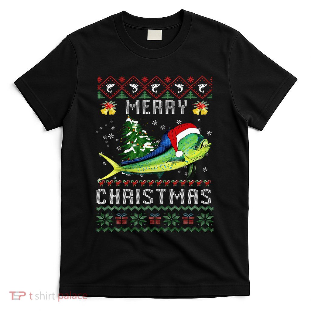 Mahi Mahi Fish Lover Xmas Tree Santa Mahi Mahi Christmas T-Shirt