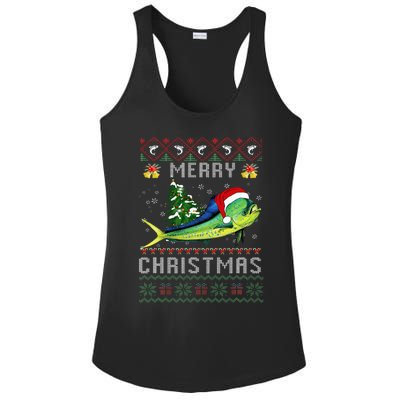 Mahi Mahi Fish Lover Xmas Tree Santa Mahi Mahi Christmas Ladies PosiCharge Competitor Racerback Tank