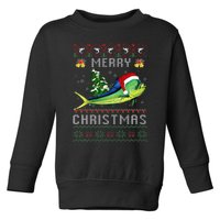 Mahi Mahi Fish Lover Xmas Tree Santa Mahi Mahi Christmas Toddler Sweatshirt