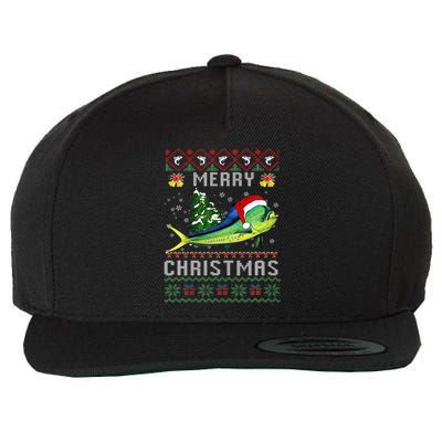 Mahi Mahi Fish Lover Xmas Tree Santa Mahi Mahi Christmas Wool Snapback Cap