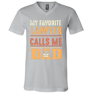 Men My Favorite Lawyer Calls Me Dad Best Fathers Day Gift V-Neck T-Shirt