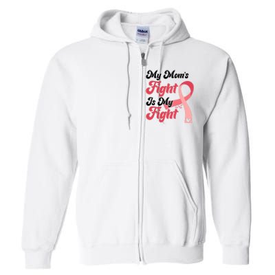 My Moms Fight Is My Fight Cancer Support Full Zip Hoodie