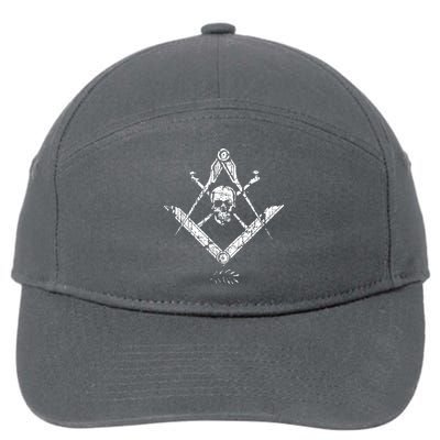 Memento Mori Freemason Skull And Bones Masonic 7-Panel Snapback Hat