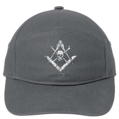 Memento Mori Freemason Skull And Bones Masonic 7-Panel Snapback Hat