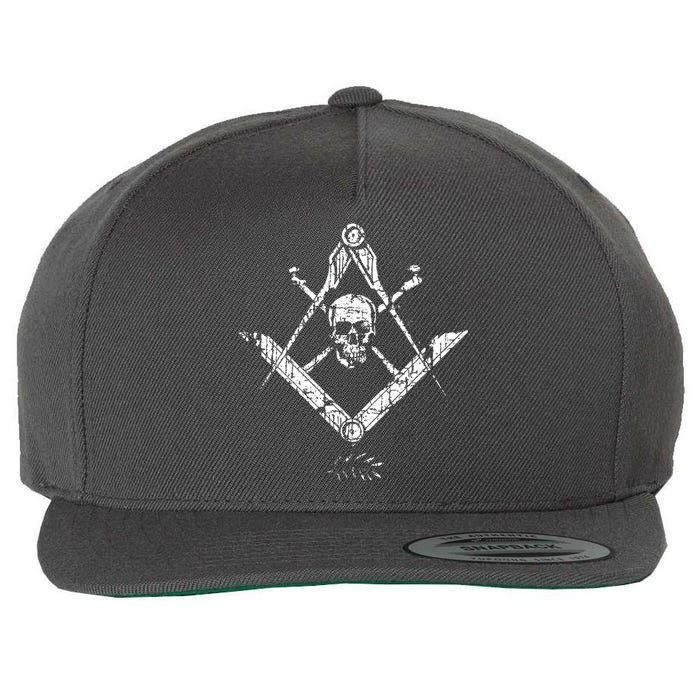 Memento Mori Freemason Skull And Bones Masonic Wool Snapback Cap