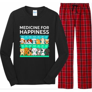 My Medicine For Happiness Called Dogs Every Day Dog Lover Long Sleeve Pajama Set