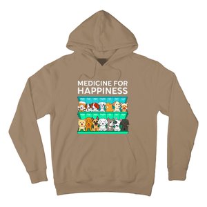 My Medicine For Happiness Called Dogs Every Day Dog Lover Hoodie