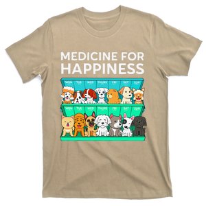 My Medicine For Happiness Called Dogs Every Day Dog Lover T-Shirt