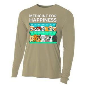 My Medicine For Happiness Called Dogs Every Day Dog Lover Cooling Performance Long Sleeve Crew