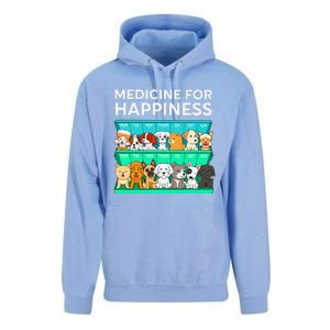 My Medicine For Happiness Called Dogs Every Day Dog Lover Unisex Surf Hoodie