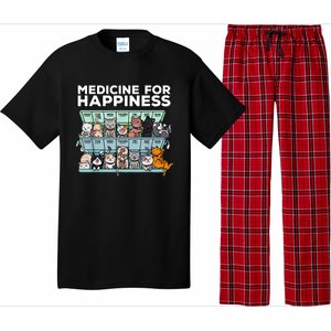 My Medicine For Happiness Called Cats Every Day Kitten Cat Pajama Set