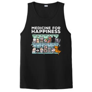 My Medicine For Happiness Called Cats Every Day Kitten Cat PosiCharge Competitor Tank