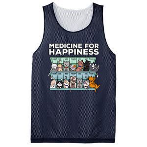 My Medicine For Happiness Called Cats Every Day Kitten Cat Mesh Reversible Basketball Jersey Tank