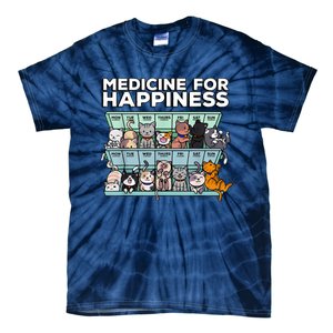 My Medicine For Happiness Called Cats Every Day Kitten Cat Tie-Dye T-Shirt