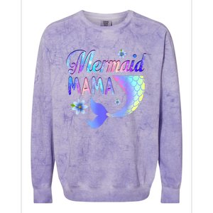 Mermaid Mama Funny Mermaid Mom Matching Party Colorblast Crewneck Sweatshirt