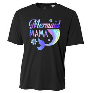 Mermaid Mama Funny Mermaid Mom Matching Party Cooling Performance Crew T-Shirt