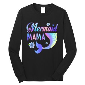 Mermaid Mama Funny Mermaid Mom Matching Party Long Sleeve Shirt