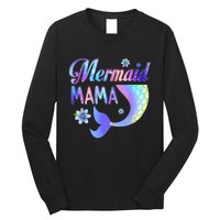 Mermaid Mama Funny Mermaid Mom Matching Party Long Sleeve Shirt