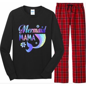 Mermaid Mama Funny Mermaid Mom Matching Party Long Sleeve Pajama Set