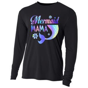 Mermaid Mama Funny Mermaid Mom Matching Party Cooling Performance Long Sleeve Crew