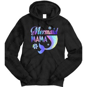 Mermaid Mama Funny Mermaid Mom Matching Party Tie Dye Hoodie