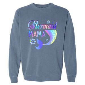 Mermaid Mama Funny Mermaid Mom Matching Party Garment-Dyed Sweatshirt