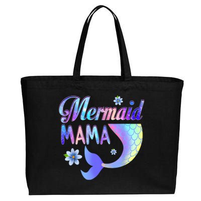 Mermaid Mama Funny Mermaid Mom Matching Party Cotton Canvas Jumbo Tote