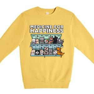 My Medicine For Happiness Called Cats Every Day Kitten Cat Gift Premium Crewneck Sweatshirt