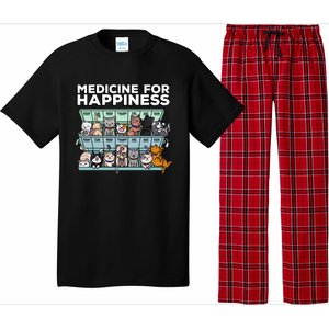 My Medicine For Happiness Called Cats Every Day Kitten Cat Gift Pajama Set