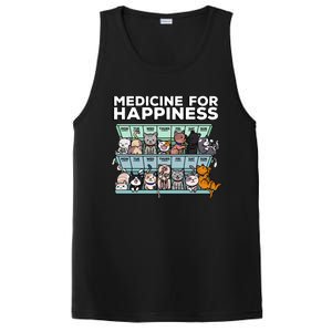 My Medicine For Happiness Called Cats Every Day Kitten Cat Gift PosiCharge Competitor Tank