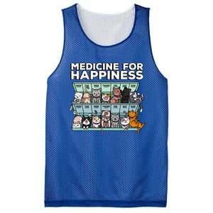 My Medicine For Happiness Called Cats Every Day Kitten Cat Gift Mesh Reversible Basketball Jersey Tank