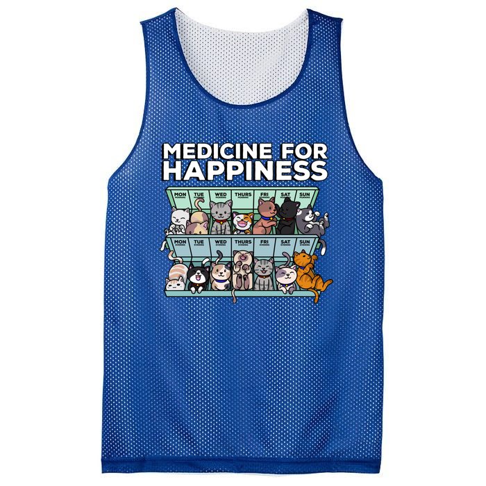 My Medicine For Happiness Called Cats Every Day Kitten Cat Gift Mesh Reversible Basketball Jersey Tank