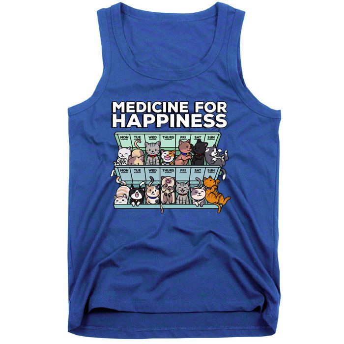 My Medicine For Happiness Called Cats Every Day Kitten Cat Gift Tank Top