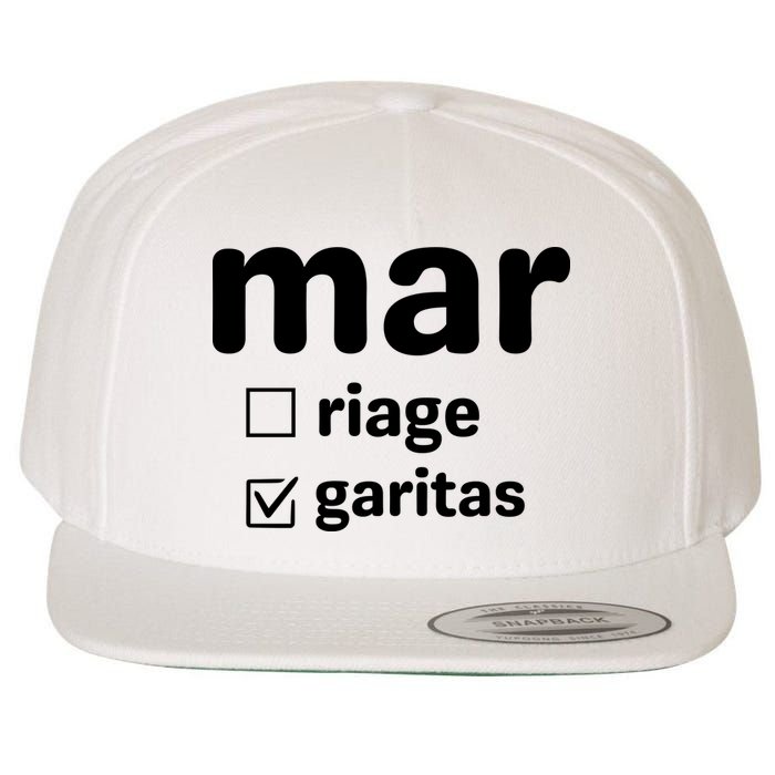 Marriage Margaritas Funny Wool Snapback Cap
