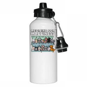 My Medicine For Happiness Called Cats Every Day Kitten Cat Gift Aluminum Water Bottle