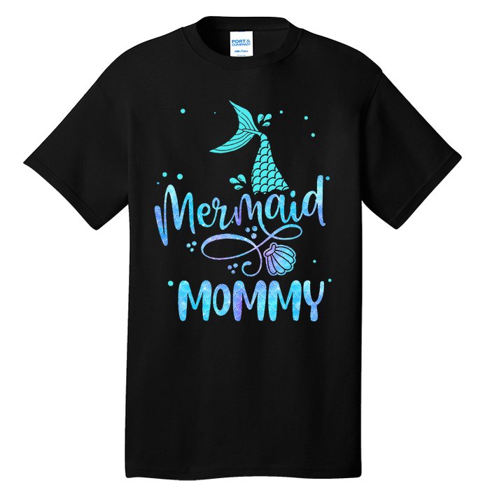 Mermaid Mommy Funny Family Matching Party Squad Tall T-Shirt