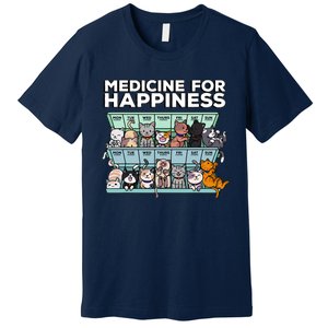 My Medicine For Happiness Called Cats Every Day Kitten Cat Premium T-Shirt