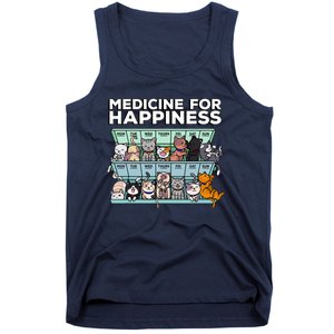 My Medicine For Happiness Called Cats Every Day Kitten Cat Tank Top