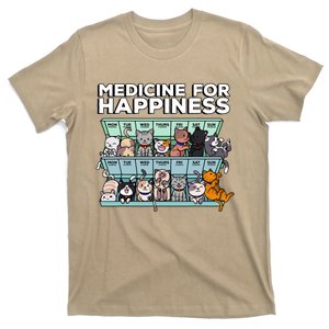 My Medicine For Happiness Called Cats Every Day Kitten Cat T-Shirt