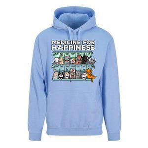 My Medicine For Happiness Called Cats Every Day Kitten Cat Unisex Surf Hoodie