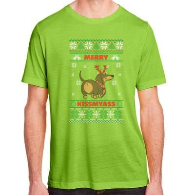 Merry Myass Funny Ugly Christmas Dachshund Dog Lovers Funny Gift Adult ChromaSoft Performance T-Shirt