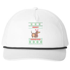 Merry Myass Funny Ugly Christmas Dachshund Dog Lovers Funny Gift Snapback Five-Panel Rope Hat