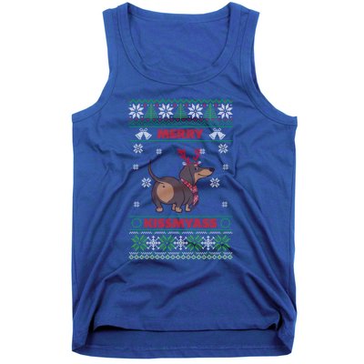 Merry Myass Funny Ugly Christmas Dachshund Dog Lovers Funny Gift Tank Top